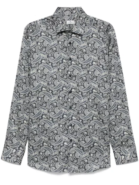 Cămașă Etro cu imagine cu model paisley albastru