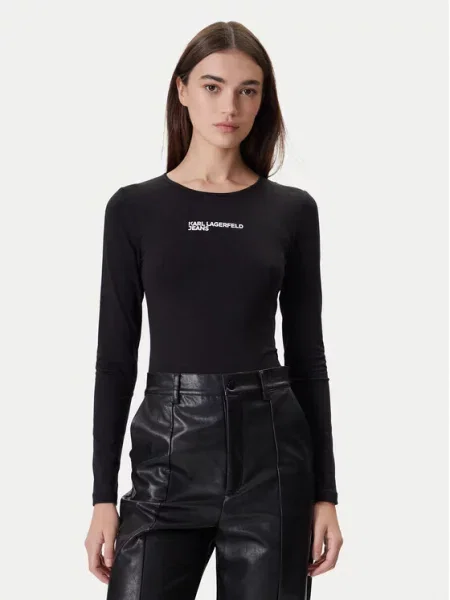Body Karl Lagerfeld Jeans s kulatým výstřihem černý