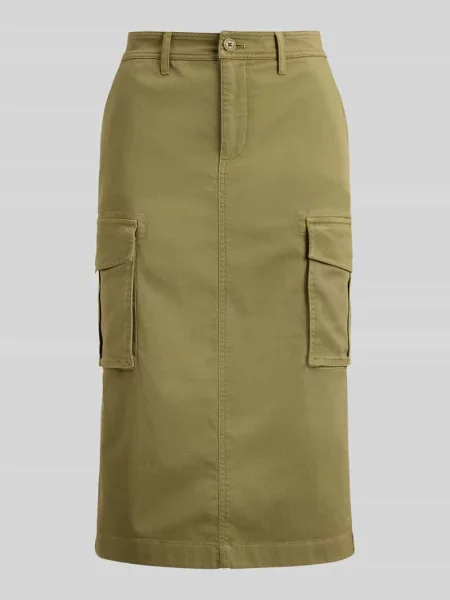 Wąska spódnica midi z mieszanka bawełny Lauren Ralph Lauren zielona