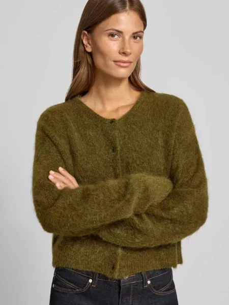 Kardigan rozpinany z mieszanki wełny i moheru model debbie' Gestuz zielony
