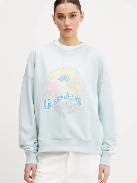 Guess Jeans bluza z nadrukiem niebieski