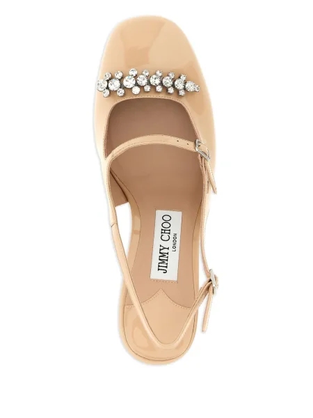 Γοβάκια Jimmy Choo με ανοιχτό τακούνι με πετραδάκια ροζ