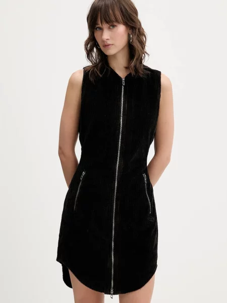 Diesel rochie din velur D-ENEA mini mulată maro