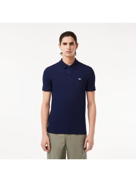 Lacoste Koszulka Polo Slim Fit Stretch Cotton Piqué Grey Crocodile szara