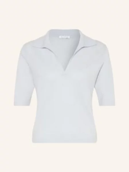 Mrs & Hugs Pletené Polo Tričko S Kašmírem tmavě modrá