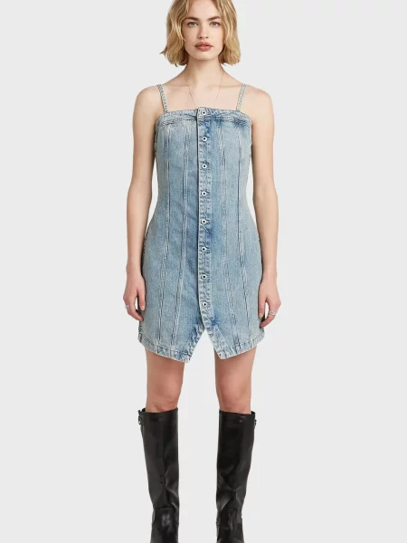 Джинсова сукня G-star Raw блакитна