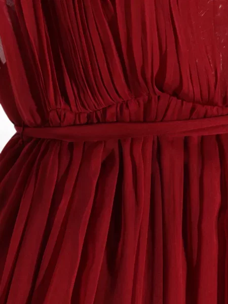 Rochie maxi Alberta Ferretti de mătase roșu