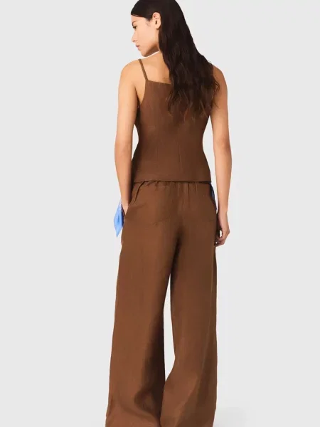 Лляний жилет Maje коричневий