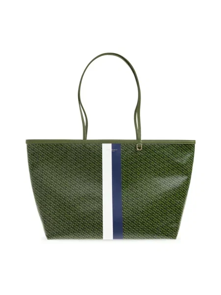Shopperka Tory Burch skórzana zielona
