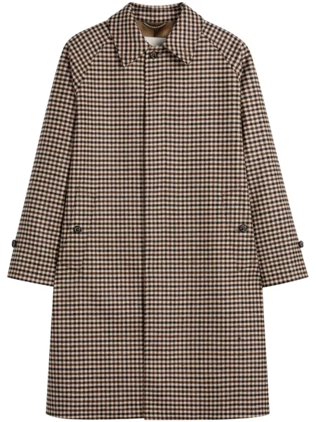 Palton Mackintosh în carouri maro