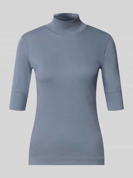 T-shirt o kroju krój slim fit z mieszanka bawełny ze stójka Marc Cain