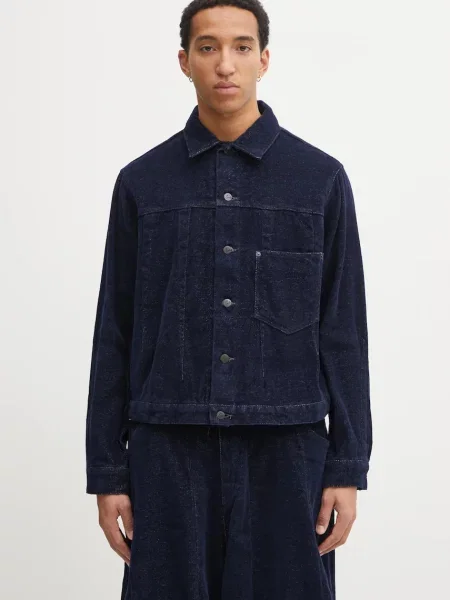 Košilová bunda Needles Darts Jean Jacket tmavomodrá přechodná