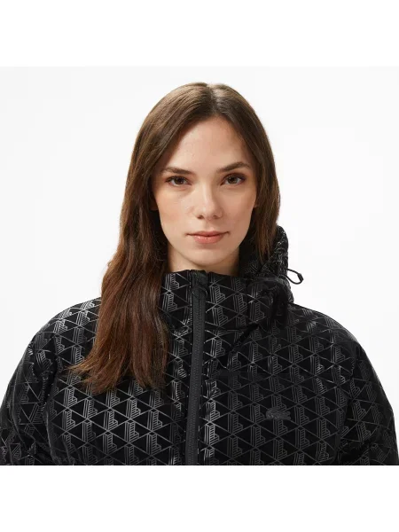 Lacoste Kurtka Z Kapturem Z Monogramem czarna