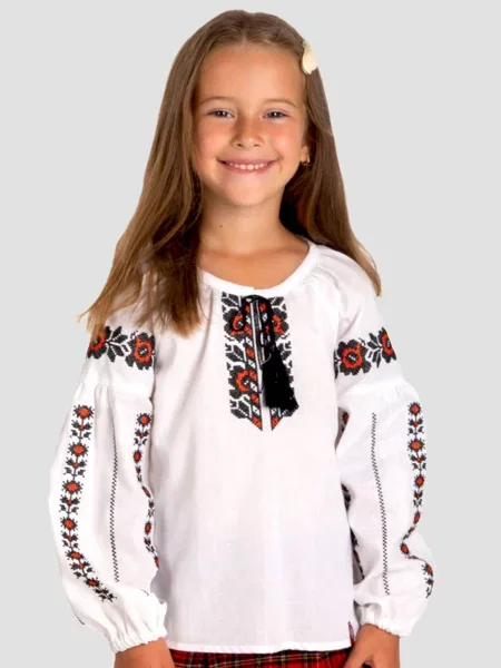 Детская рубашка Folk Moda белая