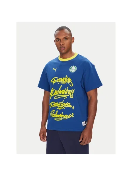 Puma T-Shirt CWC Hoops x Palmeiras Regular Fit μπλε