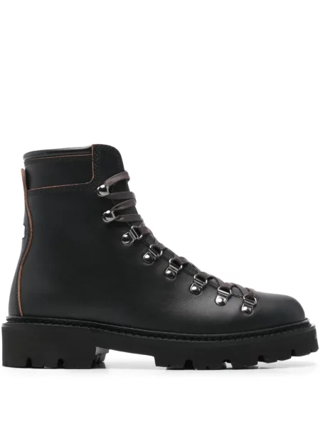 Botine Bally cu șireturi din dantelă negru