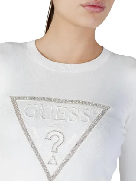 Тениска с дълъг ръкав Guess бяло