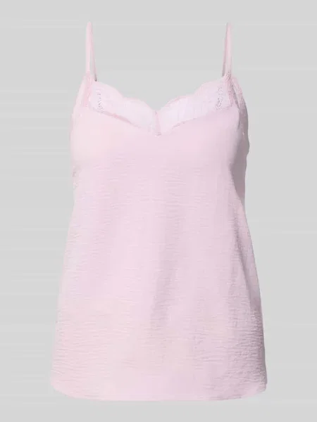 Bluzka bez rękawów o kroju relaxed fit z koronkowym wykończeniem Model TIFFANY' Pieces