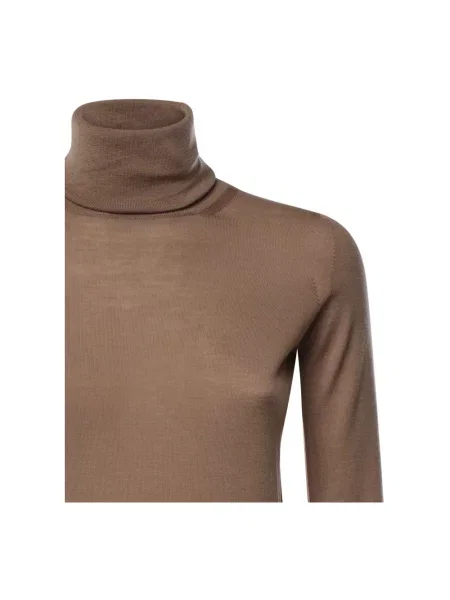 Sweter z golfem Max Mara wełniany brązowy