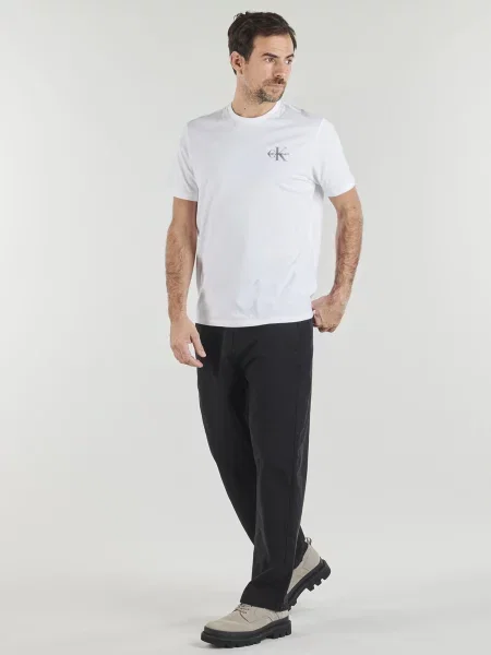 Klasična majica Calvin Klein Jeans s autogramom bijela