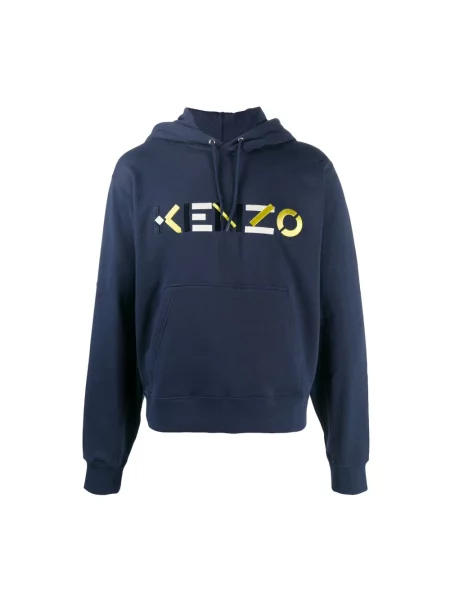 Bluza z kapturem Kenzo z kapturem z logo niebieska