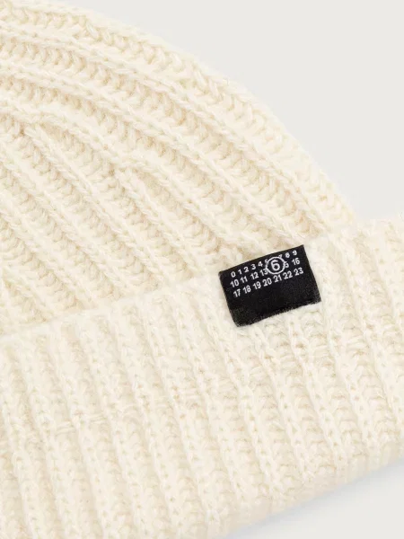 Maison Margiela czapka beanie z wełną beżowa