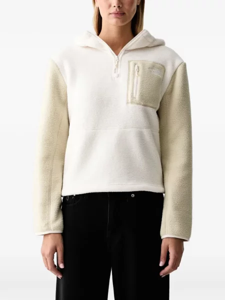 Jakna The North Face od flisa s kapuljačom bijela