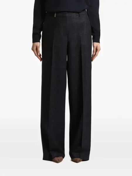 Pantaloni Peserico în carouri albastru