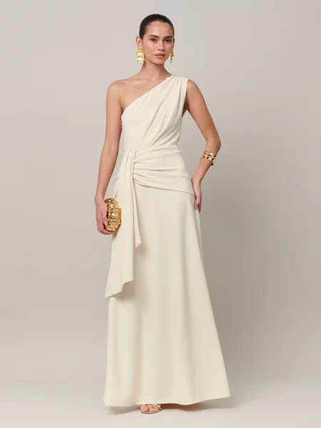 Sável Rochie de seară Dora natural alb