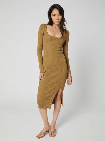 A LOT LESS Rochie tricotat Arabella oliv
