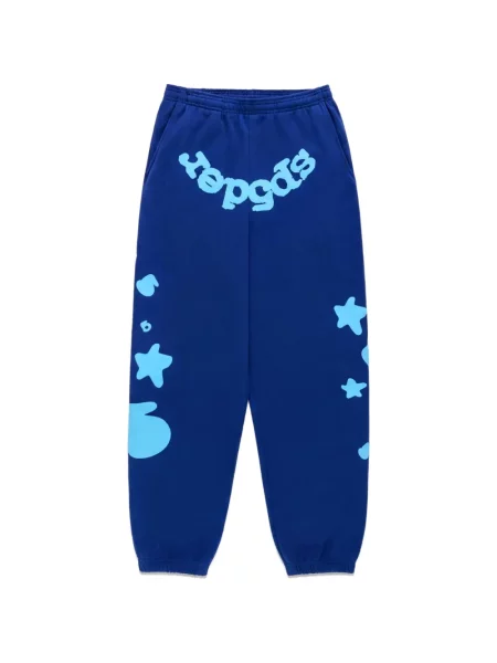 Pantaloni Sp5der cu imagine alergare albastru