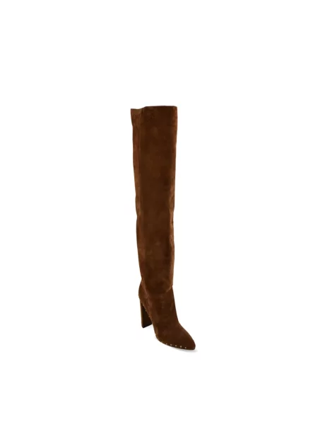 Botki Saint Laurent skórzane brązowe