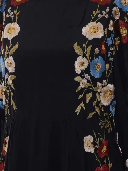 Lung rochie Sea cu model floral negru