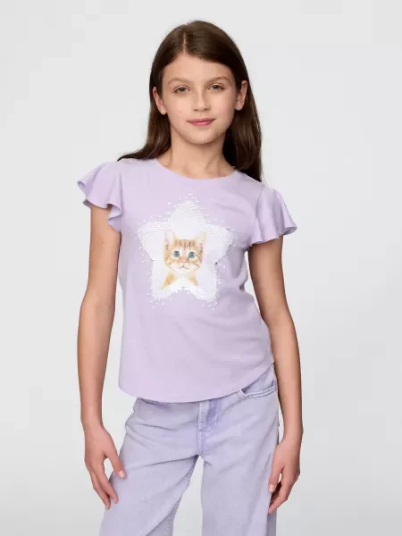 Tricou Gap cu paiete gri