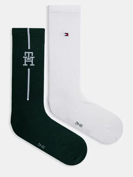 Чорапи Tommy Hilfiger 2 чифта зелено