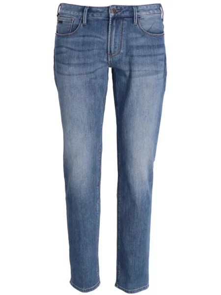 Blugi drepți Emporio Armani albastru