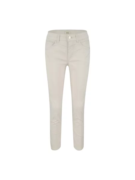 Jeansy skinny Mac o krotszym kroju beżowe