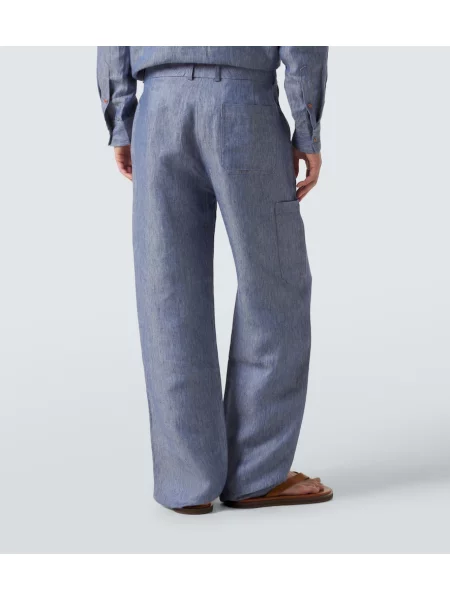 Lanene hlače God's True Cashmere modra