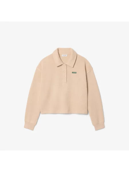 Поло Lacoste с воротником бежевое