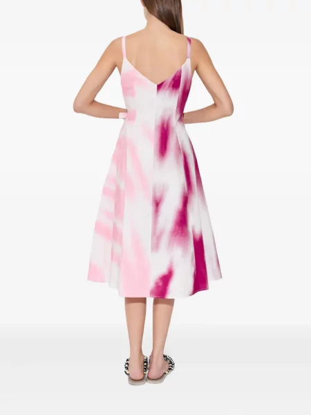 Костюм миди рокля Rosie Assoulin с tie-dye ефект до коляното розово