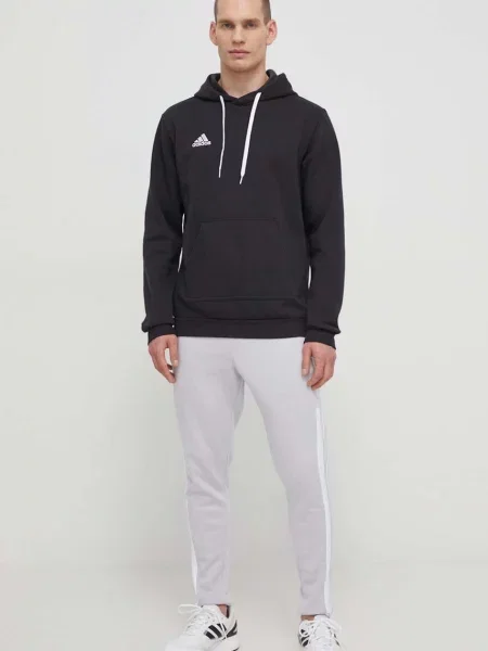 Dukserica adidas Performance Entrada 22 za muškarce s kapuljačom aplikacijom crna