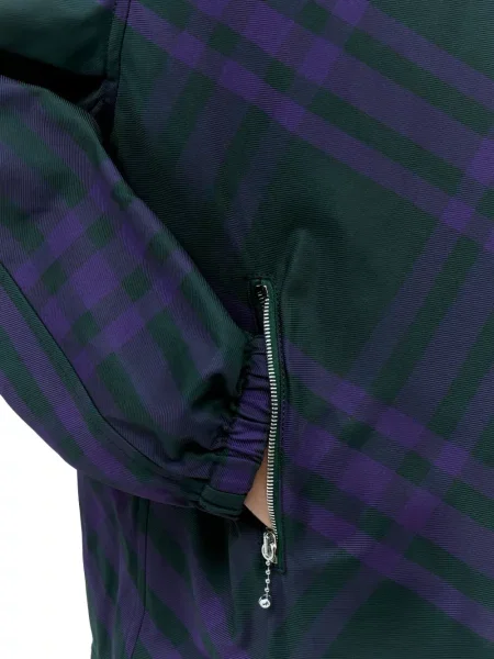 Geacă Burberry în carouri cu glugă verde