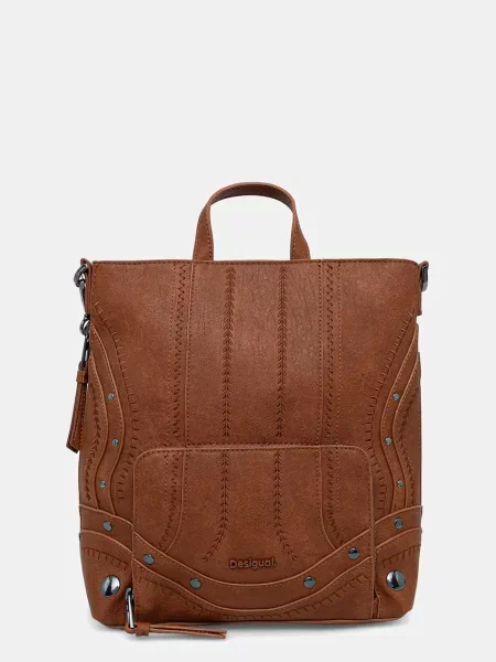 Ruksak Desigual EMBRO PATCH PRETORIA mali bez uzorka smeđa