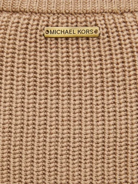 Кожено портмоне Michael Michael Kors с връзки с принт кафяво