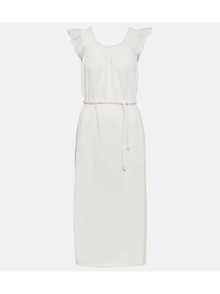 Zamatové oblekové midi šaty Velvet po kolená biela