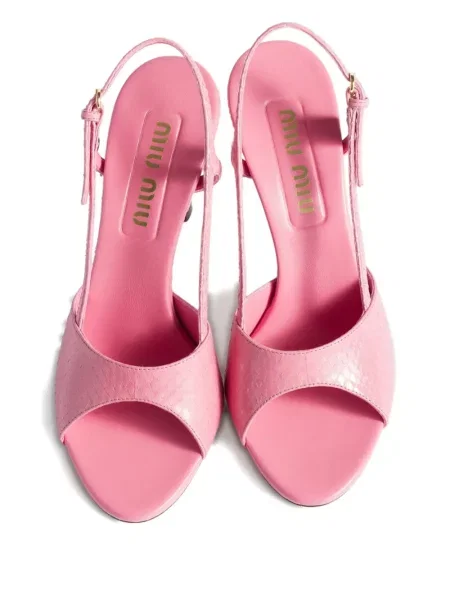 Sandale Miu Miu din piele slingback roz