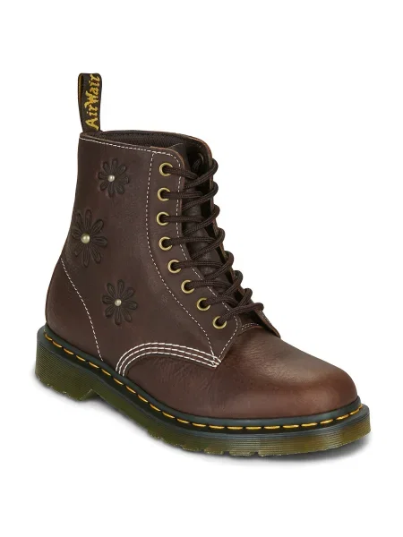 Kvetinové tenisky Dr. Martens hnedá