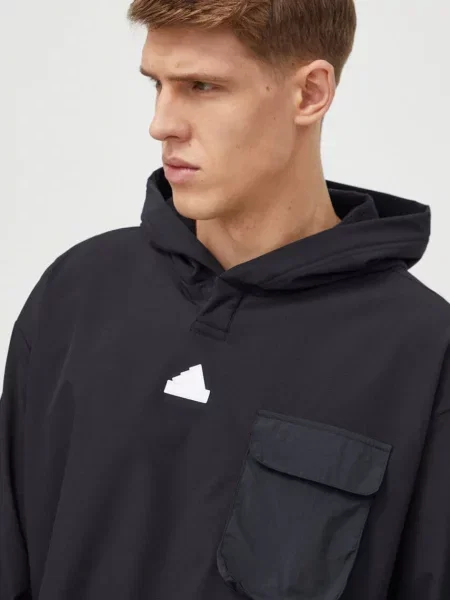 Кофта adidas з капюшоном однотонна чорний
