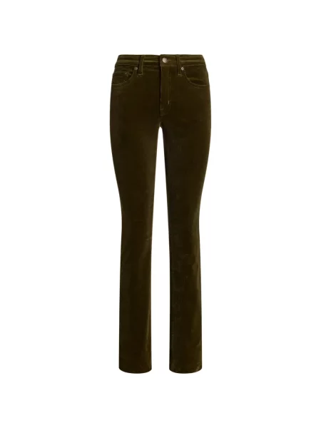 Pantaloni Lauren Ralph Lauren de catifea cord verde