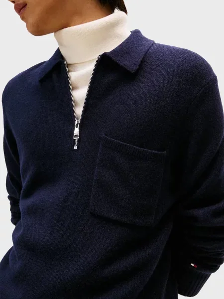 Шерстяное поло Tommy Hilfiger синее